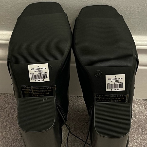 WOMENS OPEN TOE HEELED ANKLE BOOTS - SIZE 6 - Picture 4 of 5